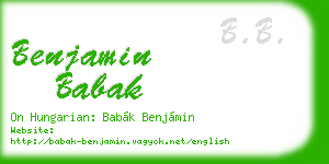 benjamin babak business card