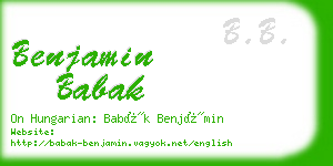 benjamin babak business card